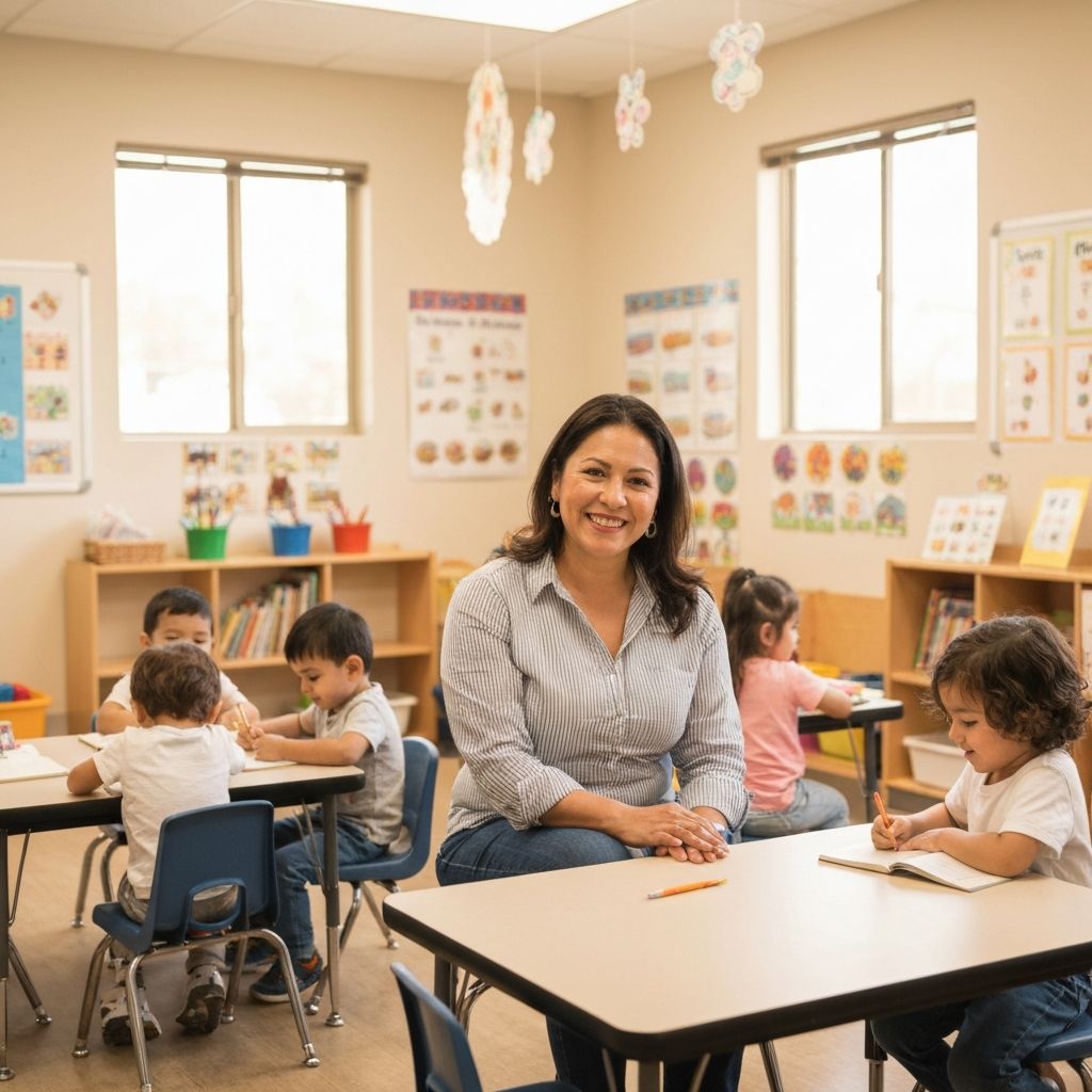 Mrs. Orozco, founder of The Learning Space Academy, with students in the classroom
